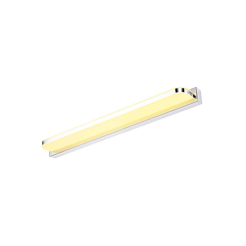 Light de vanité en acier inoxydable à 1 lumière Lumière miroir droit nordique pour la salle de bain