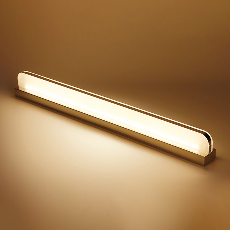 Light de vanité en acier inoxydable à 1 lumière Lumière miroir droit nordique pour la salle de bain