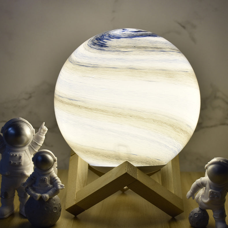 Lampe de table de style moderne 1 lumière de bureau en bois avec nuance en verre pour le salon