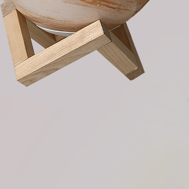 Lampe de table de style moderne 1 lumière de bureau en bois avec nuance en verre pour le salon