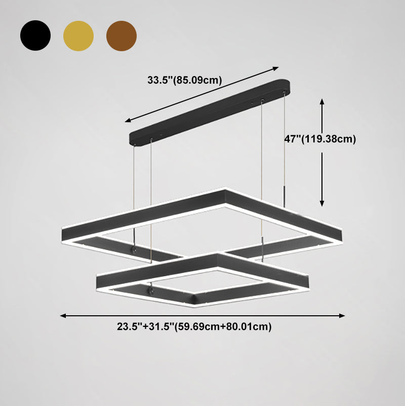 Lustre luxueux en calrium en aluminium LED Pendant pour salle à manger