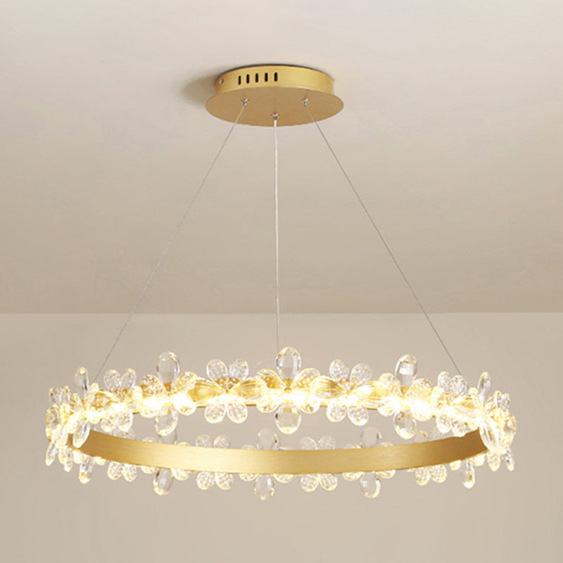 Postmodern Crystal Circle Circle Lámpara Luz de lujo Luz de lujo para dormitorio