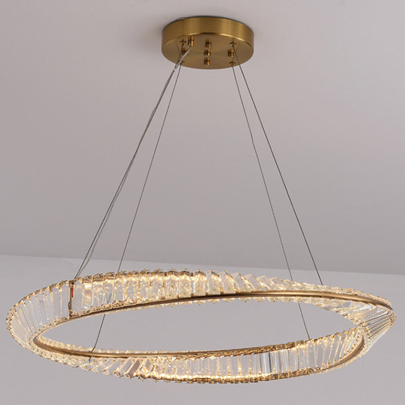 Edelstahlkreis Kronleuchter Lampe LED Kronleuchter Licht für Schlafzimmer