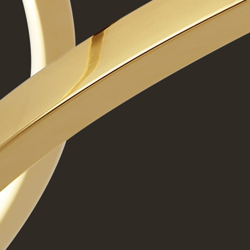 Cercle d'éclairage de lustre doré en acier inoxydable lampe à lustre simple