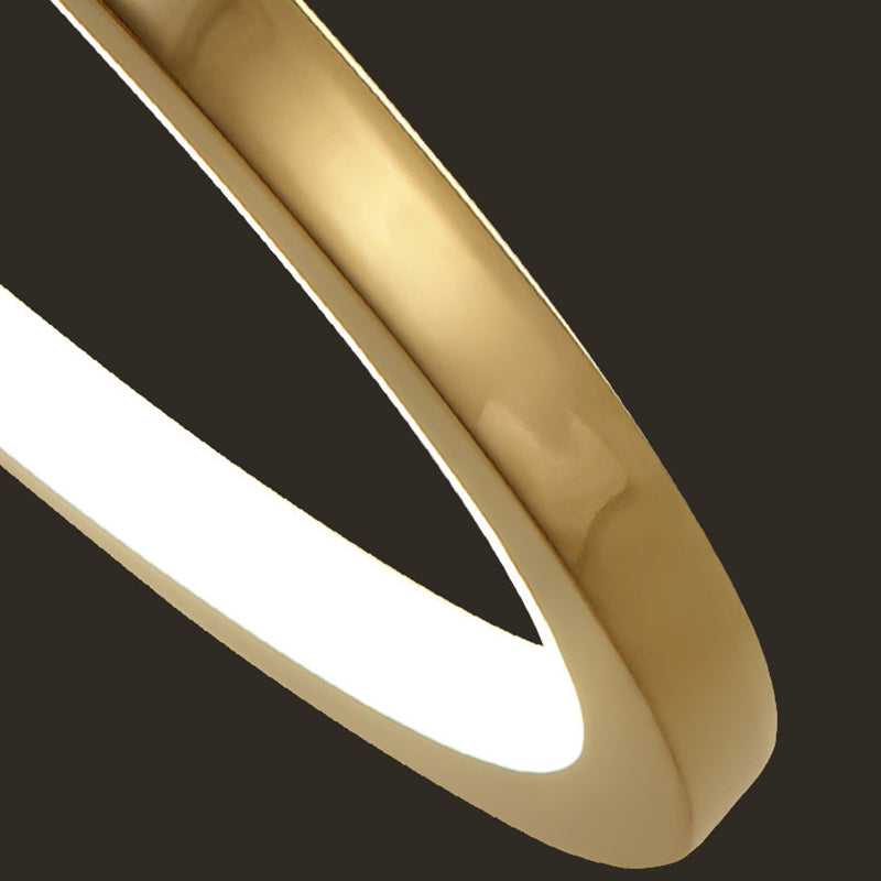 Cercle d'éclairage de lustre doré en acier inoxydable lampe à lustre simple