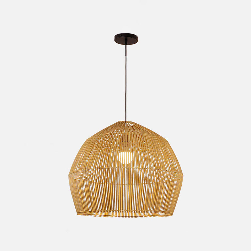 1 Light Hanging Lights Modern Style Bamboo Hanging Lighting for Living Room