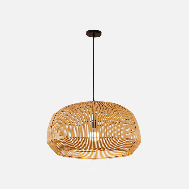 1 Light Hanging Lights Modern Style Bamboo Hanging Lighting for Living Room