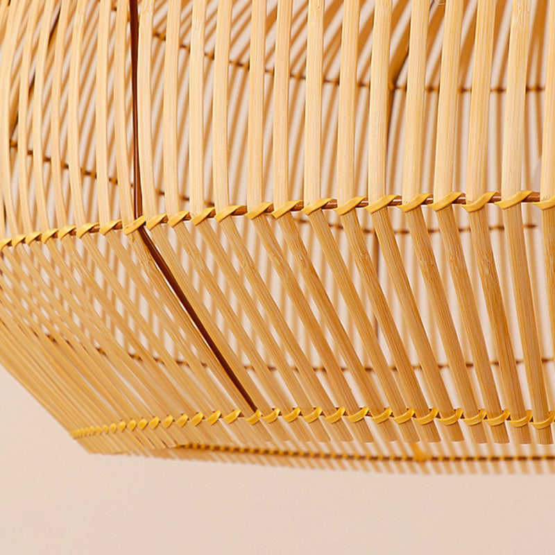 1 Light Hanging Lights Modern Style Bamboo Hanging Lighting for Living Room