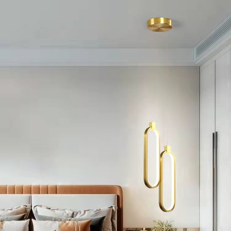 Modern Style Hanging Light Fixture Strip Shape Pendant Light with Silica Gel Shade