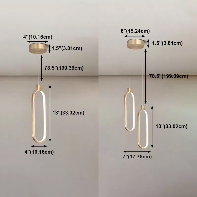 Modern Style Hanging Light Fixture Strip Shape Pendant Light with Silica Gel Shade