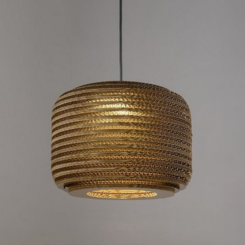 Southeast Asian Style Ceiling Light Honeycomb Cardboard Geometry Pendant Lamp for Bedroom