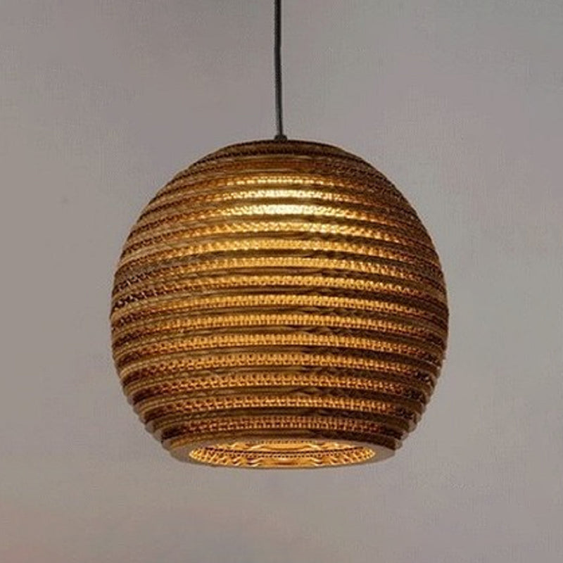 Southeast Asian Style Ceiling Light Honeycomb Cardboard Geometry Pendant Lamp for Bedroom
