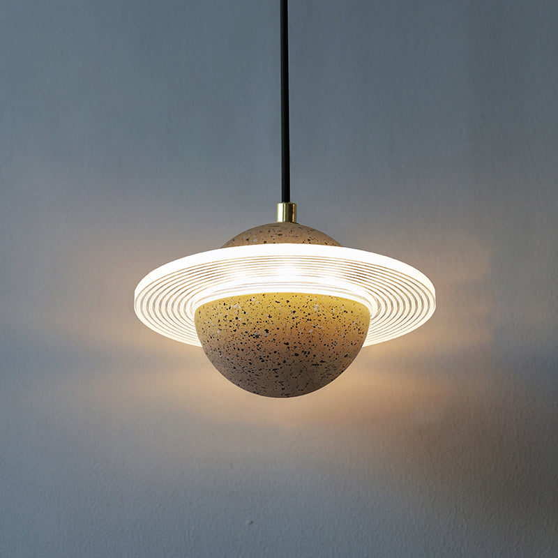 Stone Hanging Light Fixture Modern Style Pendant Lamp with Acrylic Shade for Bedroom
