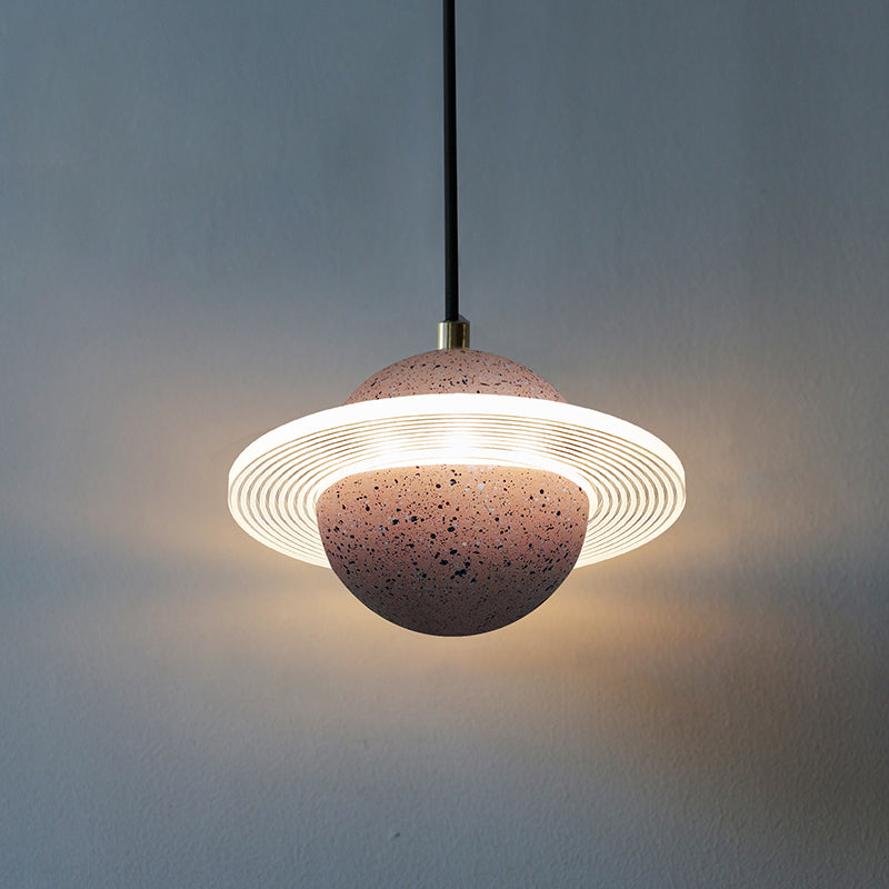 Stone Hanging Light Fixture Modern Style Pendant Lamp with Acrylic Shade for Bedroom