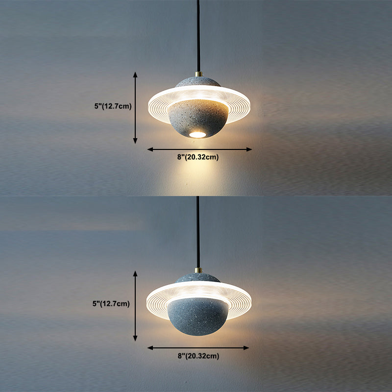 Stone Hanging Light Fixture Modern Style Pendant Lamp with Acrylic Shade for Bedroom