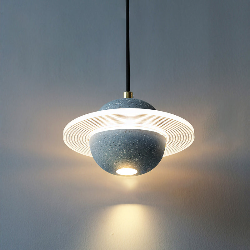 Stone Hanging Light Fixture Modern Style Pendant Lamp with Acrylic Shade for Bedroom