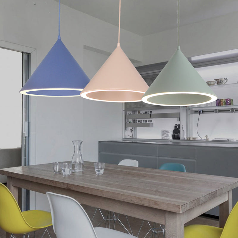 Macaron suspension de luminaire suspendu à 1 lumière avec une teinte en plastique pour le salon