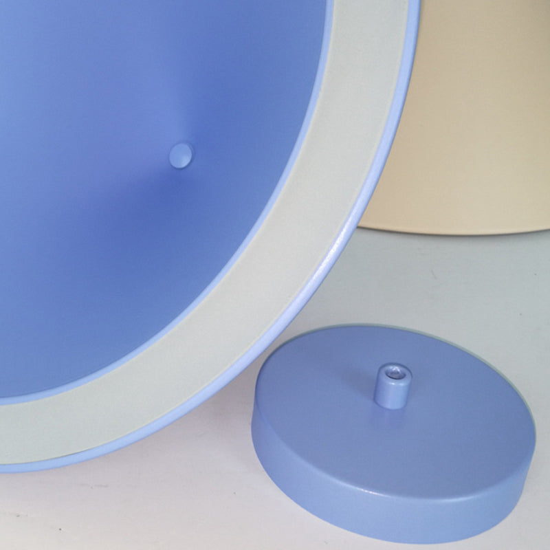 Macaron Hanging Light Fixture 1-Light Pendant Lamp with Plastic Shade for Living Room