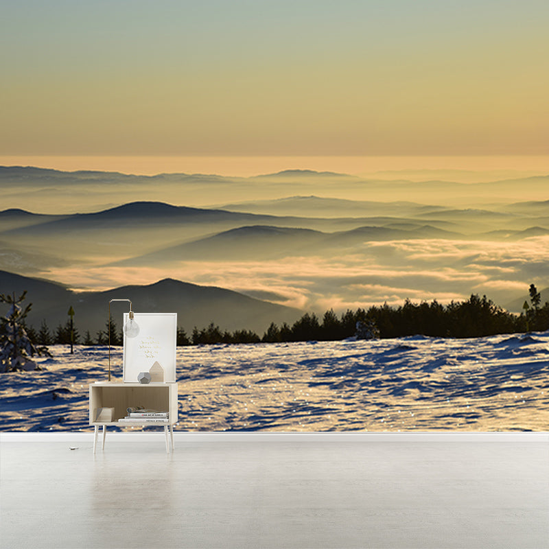 Modern Style Wall Mural Wallpaper Mountain Range Sitting Room Wall Mural