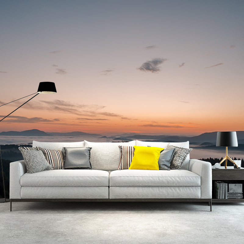 Modern Photography Mural Wallpaper Mountain Range Living Room Wall Mural