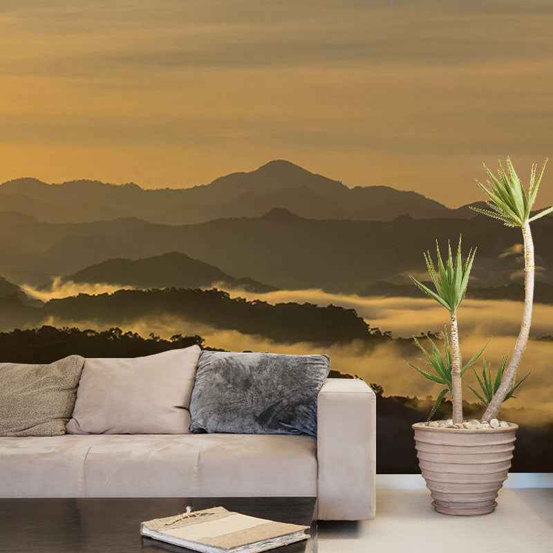 Modern Photography Mural Wallpaper Mountain Range Living Room Wall Mural