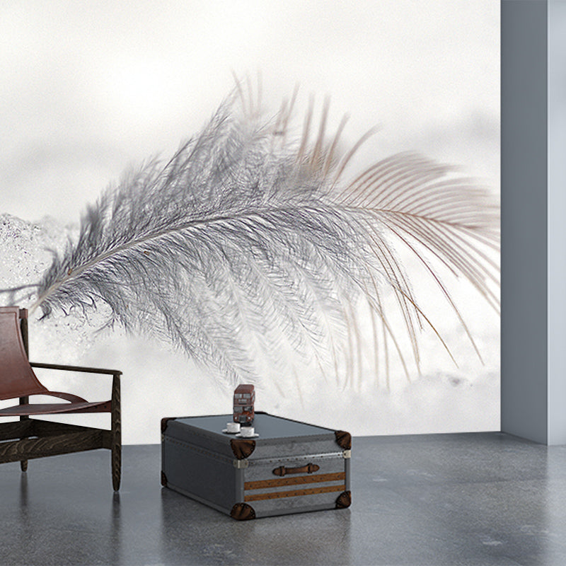 Photography Environment Friendly Mural Wallpaper Soft Feathers Bedroom Wall Mural