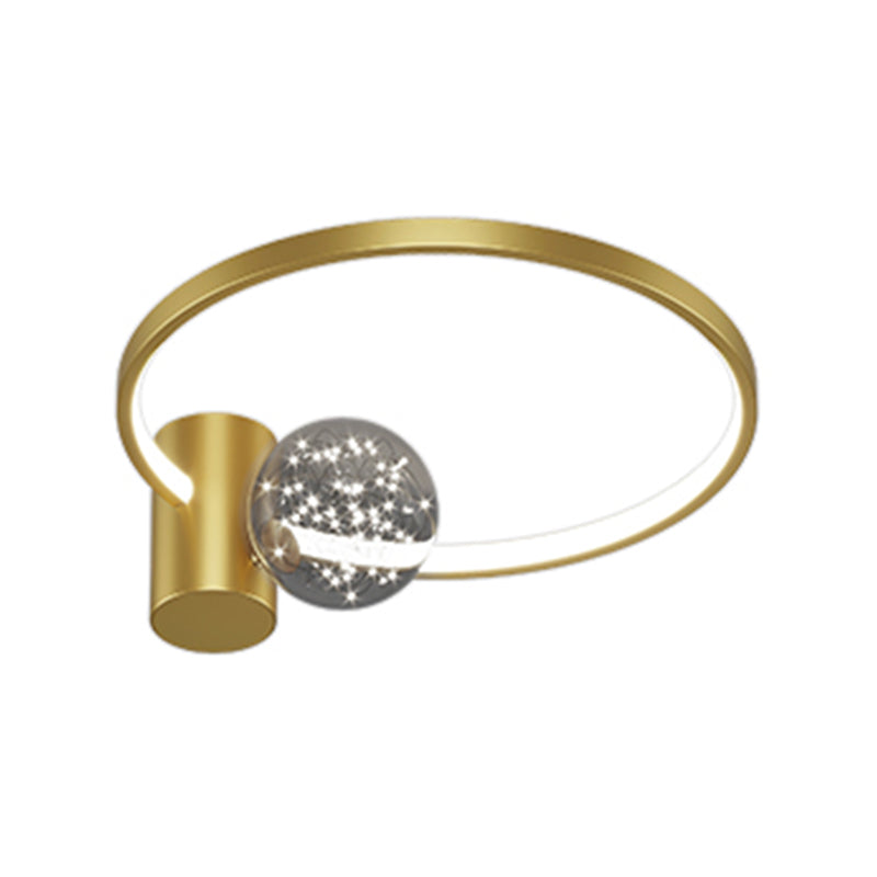 Lámpara de techo moderna de montaje con lavado de LED redondo en oro para sala de estar