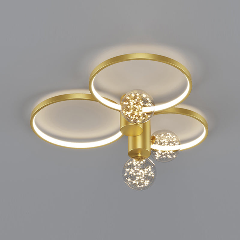 Lámpara de techo moderna de montaje con lavado de LED redondo en oro para sala de estar