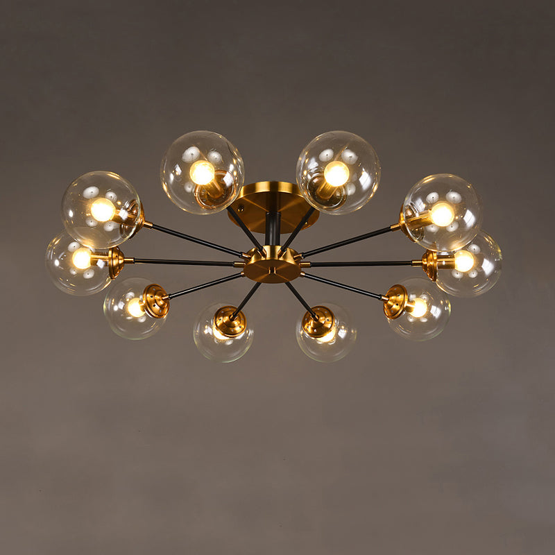Eigentijdse bol spoeling licht armatuur glas spoelbevestiging plafondlicht in goud