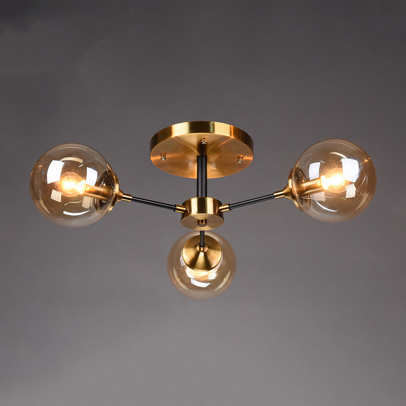 Eigentijdse bol spoeling licht armatuur glas spoelbevestiging plafondlicht in goud