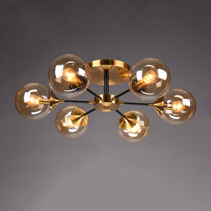 Eigentijdse bol spoeling licht armatuur glas spoelbevestiging plafondlicht in goud