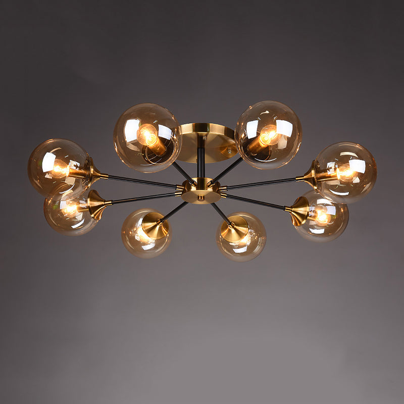 Eigentijdse bol spoeling licht armatuur glas spoelbevestiging plafondlicht in goud