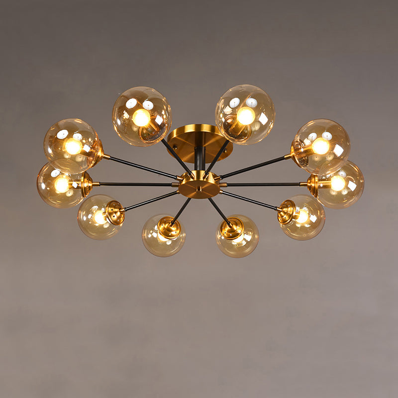 Eigentijdse bol spoeling licht armatuur glas spoelbevestiging plafondlicht in goud