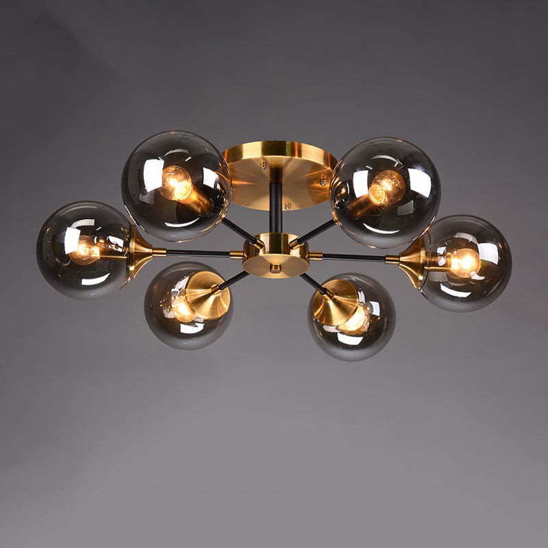Eigentijdse bol spoeling licht armatuur glas spoelbevestiging plafondlicht in goud