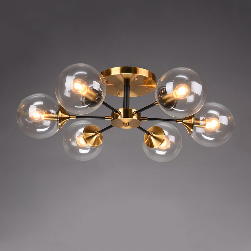 Eigentijdse bol spoeling licht armatuur glas spoelbevestiging plafondlicht in goud