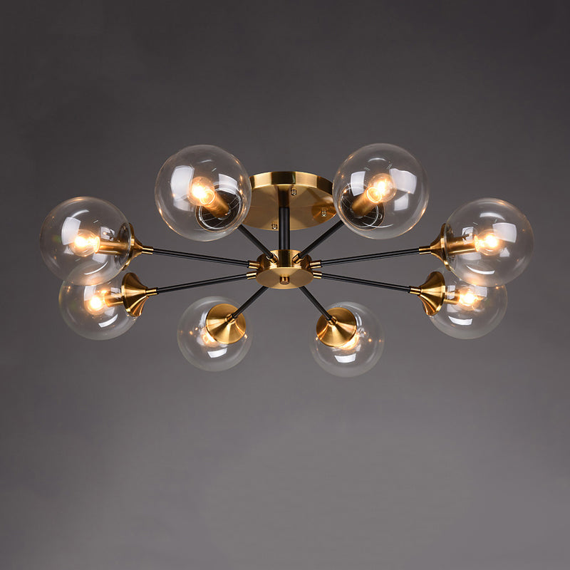 Eigentijdse bol spoeling licht armatuur glas spoelbevestiging plafondlicht in goud