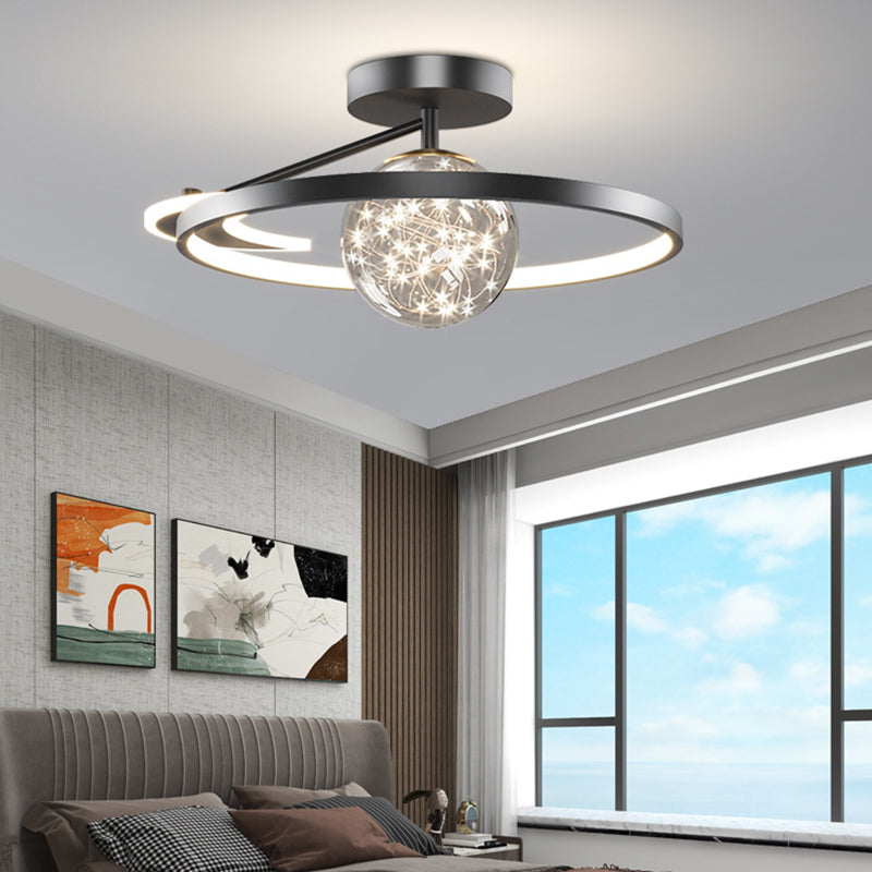 Lámpara moderna de la esfera de la esfera metal 3 luz de techo de montaje de altura de luz