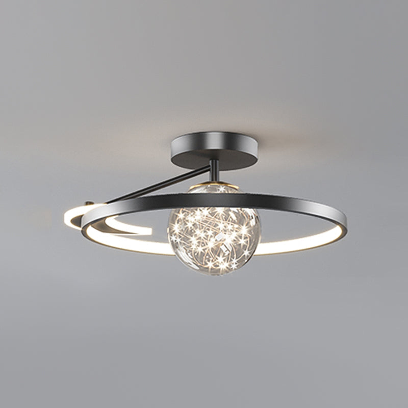 Lámpara moderna de la esfera de la esfera metal 3 luz de techo de montaje de altura de luz