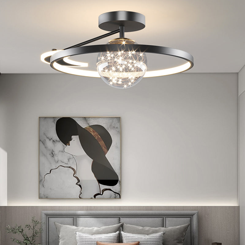 Lámpara moderna de la esfera de la esfera metal 3 luz de techo de montaje de altura de luz