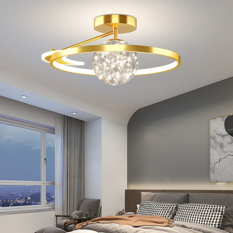 Lámpara moderna de la esfera de la esfera metal 3 luz de techo de montaje de altura de luz