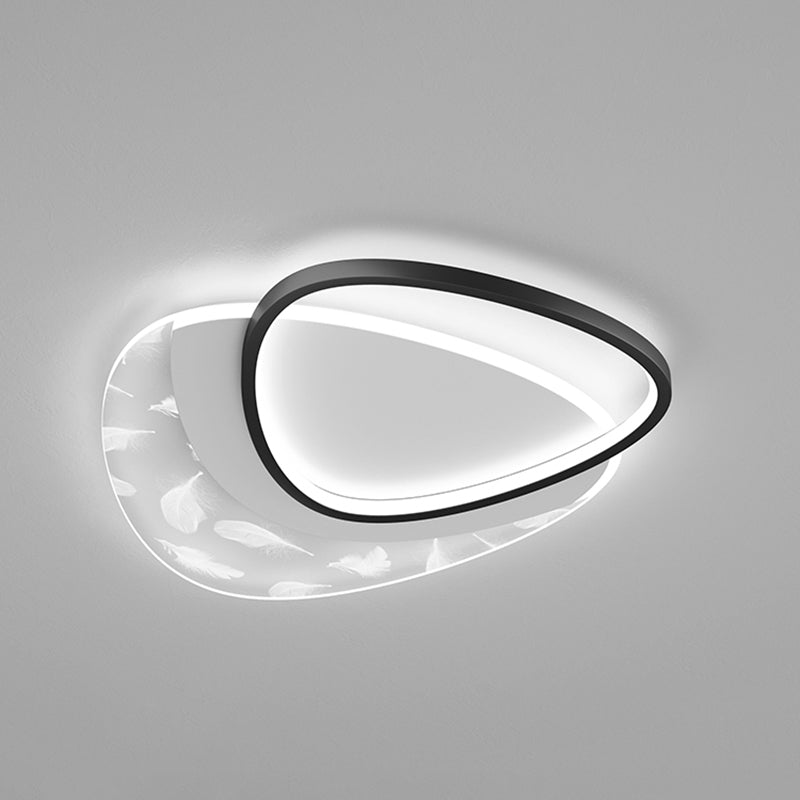 Contemporary Triangle Flush Light Fixture Metal 2 Light Flush Mount Ceiling Light