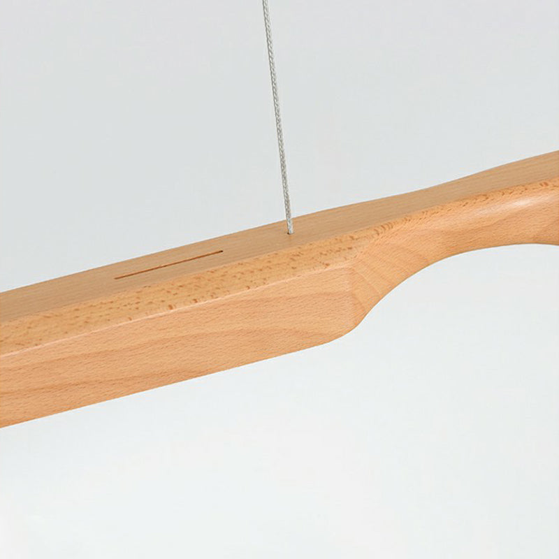 Lineare Anhänger Beleuchtungskörper Holz 2 Leichte zeitgenössische Küchenpendelleuchte