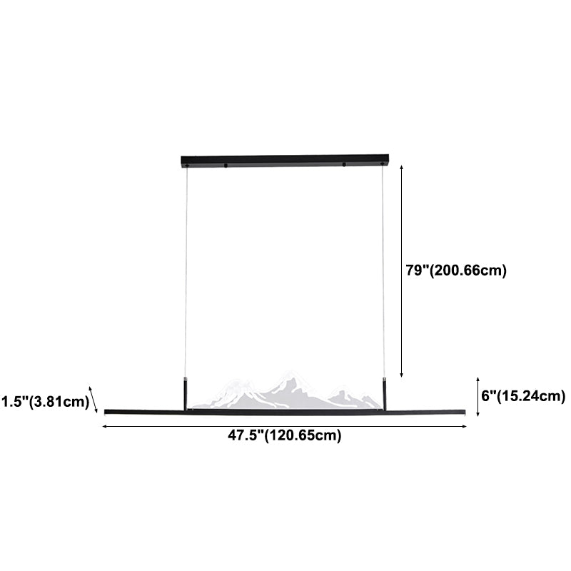 Moderne Anhängerbeleuchtung für Kücheninsel Linearinsel Anhänger Leuchtmetall 1 Licht