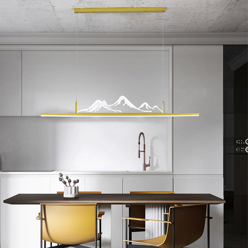 Moderne Anhängerbeleuchtung für Kücheninsel Linearinsel Anhänger Leuchtmetall 1 Licht