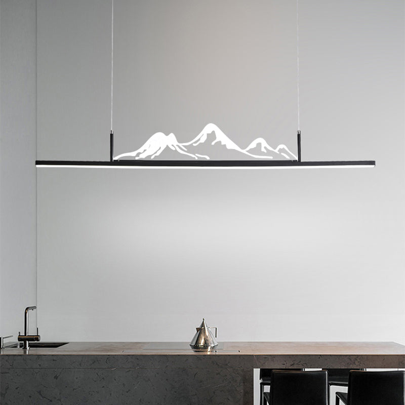 Moderne Anhängerbeleuchtung für Kücheninsel Linearinsel Anhänger Leuchtmetall 1 Licht