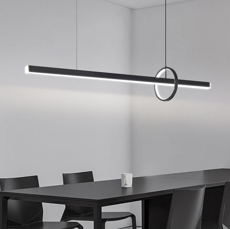 Lineare Form Island Lichter zeitgenössischer Stil Metal 2 Light Island Lighting