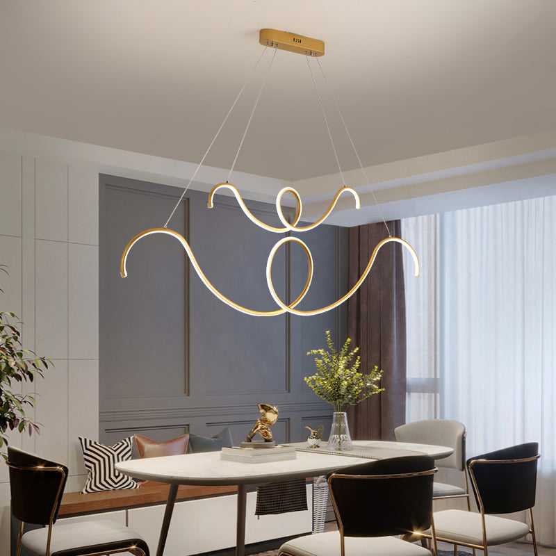 Moderner Stil Linearer Form Island Lichter Metal Island Beleuchtung für Esszimmer