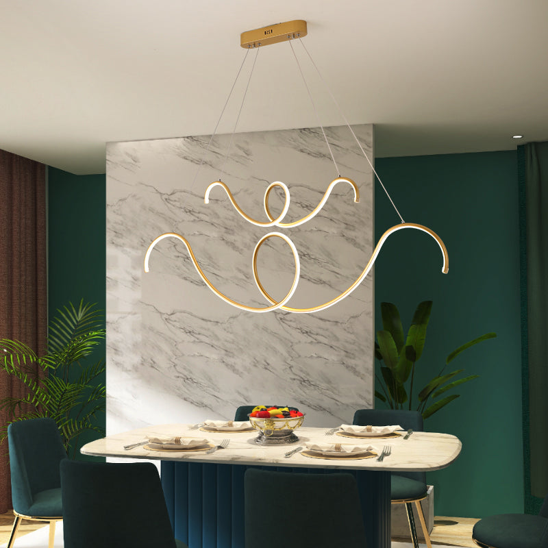 Moderner Stil Linearer Form Island Lichter Metal Island Beleuchtung für Esszimmer