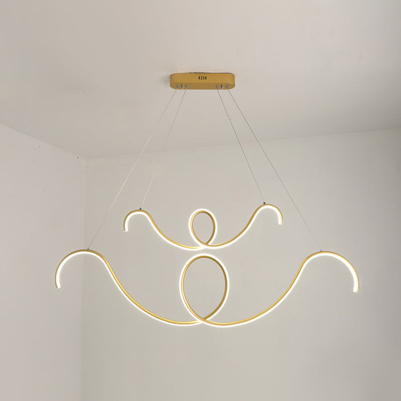 Moderner Stil Linearer Form Island Lichter Metal Island Beleuchtung für Esszimmer