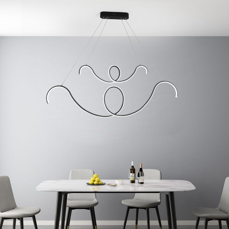 Moderner Stil Linearer Form Island Lichter Metal Island Beleuchtung für Esszimmer